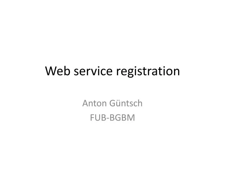 web service registration