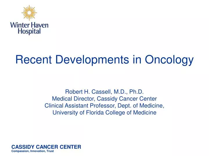 recent developments in oncology