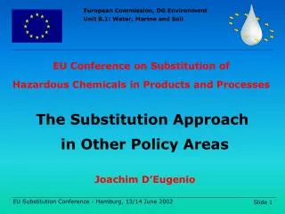 EU Conference on Substitution of Hazardous Chemicals in Products and Processes