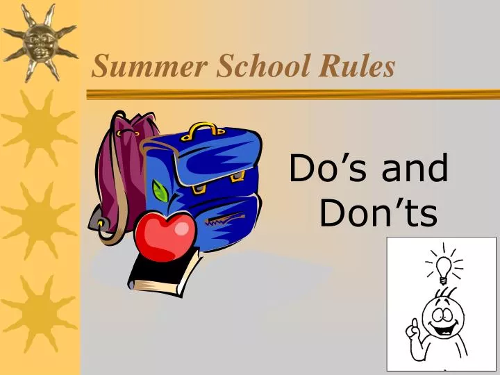 summer school rules