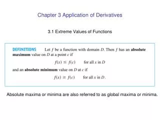 Chapter 3 Application of Derivatives