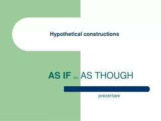 Hypothetical constructions