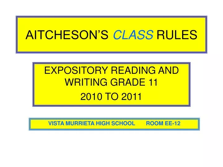aitcheson s class rules