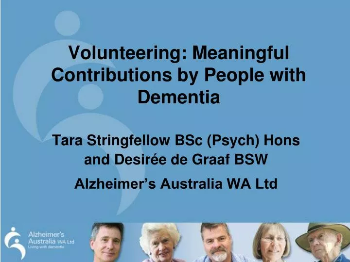 volunteering meaningful contributions by people with dementia