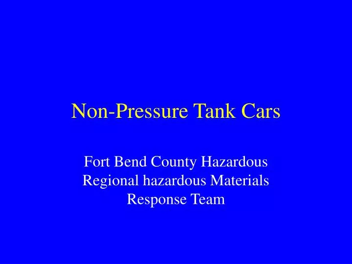 non pressure tank cars