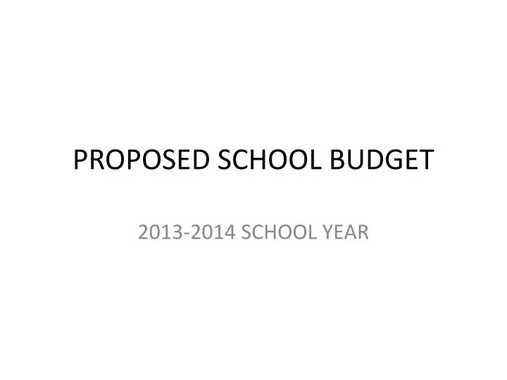 proposed school budget