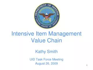 Intensive Item Management Value Chain