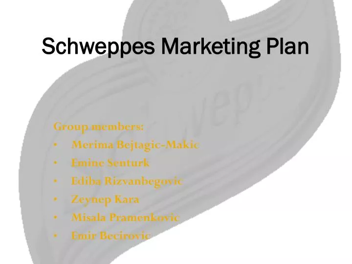 schweppes marketing plan