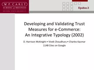 Developing and Validating Trust Measures for e-Commerce: An Integrative Typology (2002)