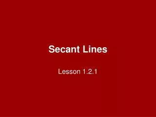 secant lines