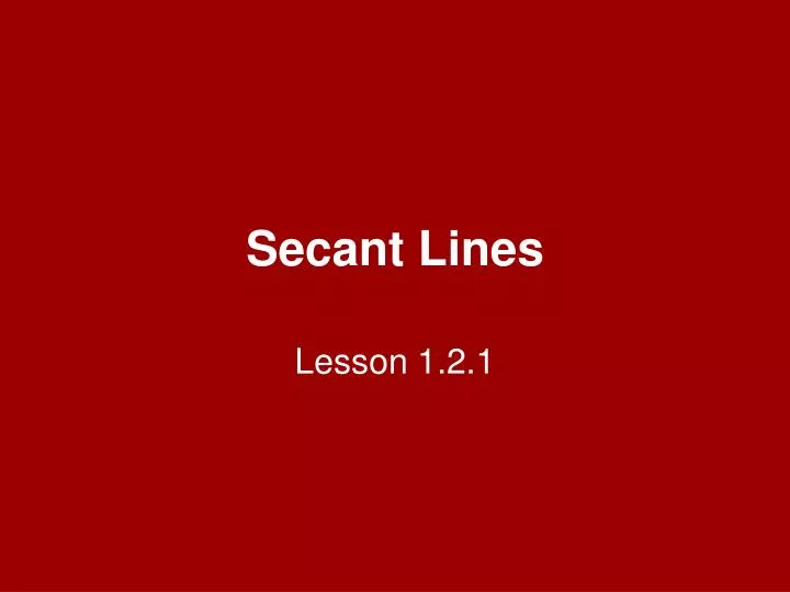 secant lines