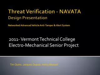 Threat Verification - NAVATA Design Presentation