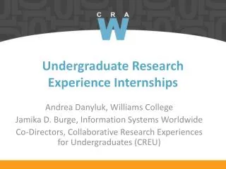 Undergraduate Research Experience Internships