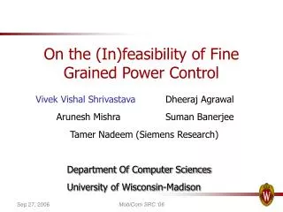 On the (In)feasibility of Fine Grained Power Control