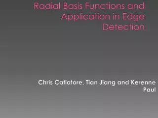 Radial Basis Functions and Application in Edge Detection