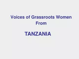 Voices of Grassroots Women From