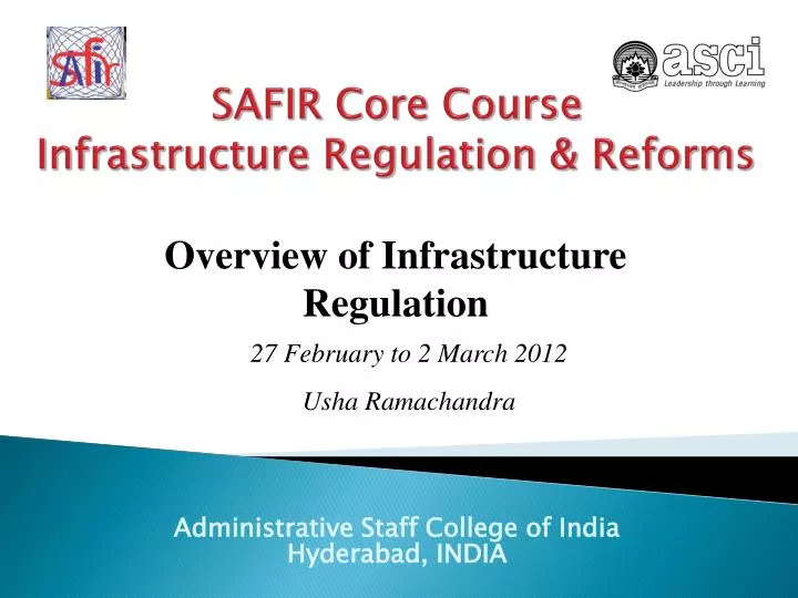 safir core course infrastructure regulation reforms
