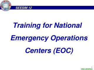 Training for National Emergency Operations Centers (EOC)