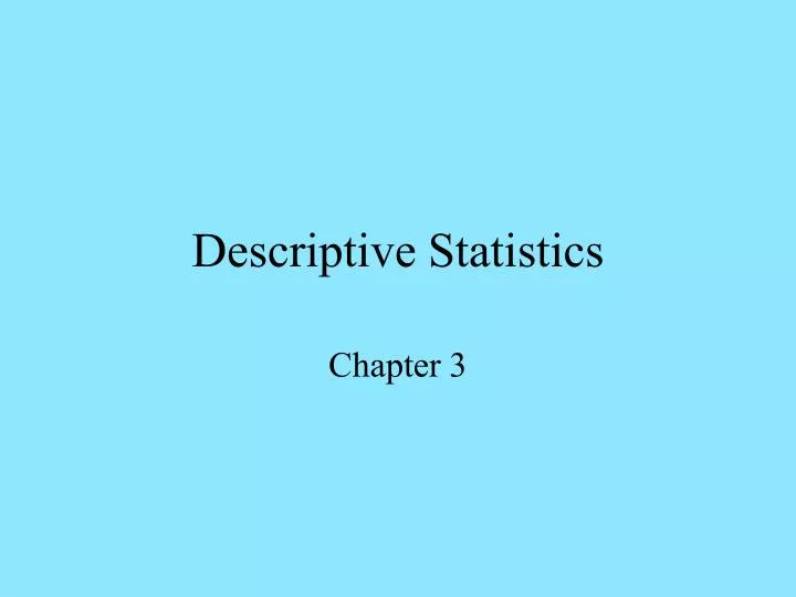 descriptive statistics