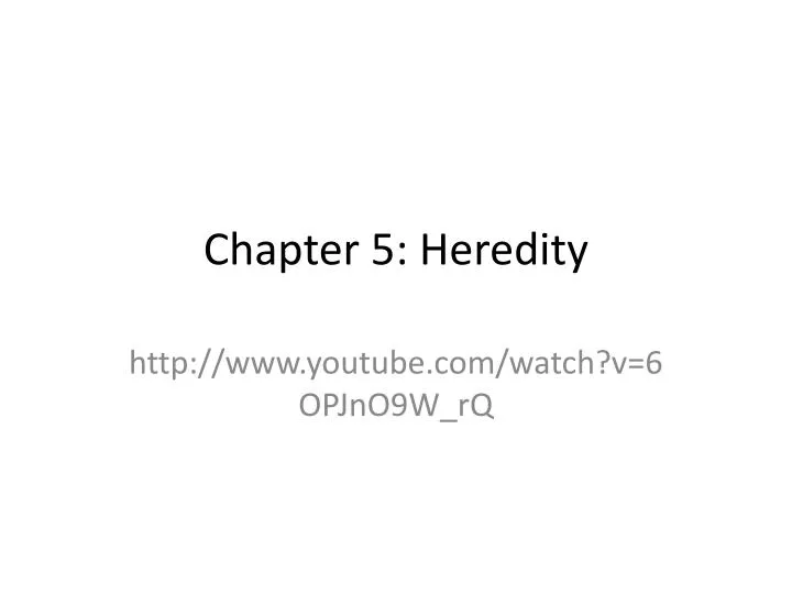chapter 5 heredity