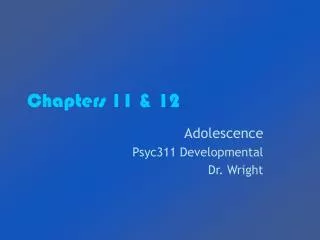 Chapters 11 &amp; 12