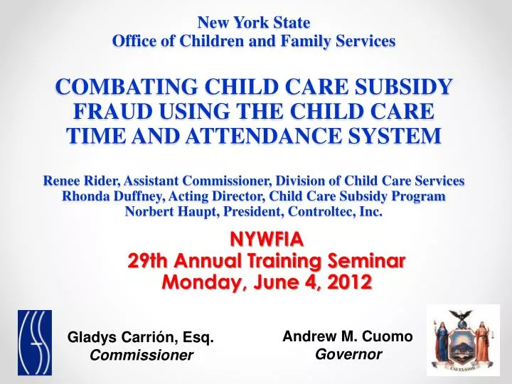 nywfia 29th annual training seminar monday june 4 2012