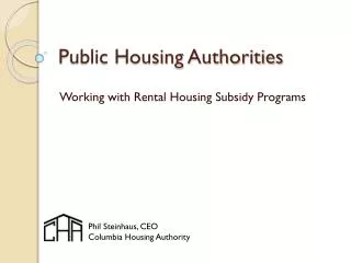 Public Housing Authorities