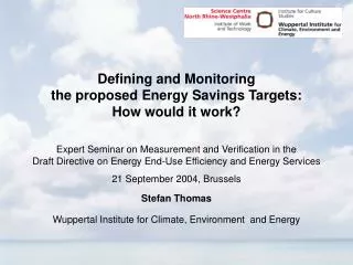 Defining and Monitoring the proposed Energy Savings Targets: How would it work?