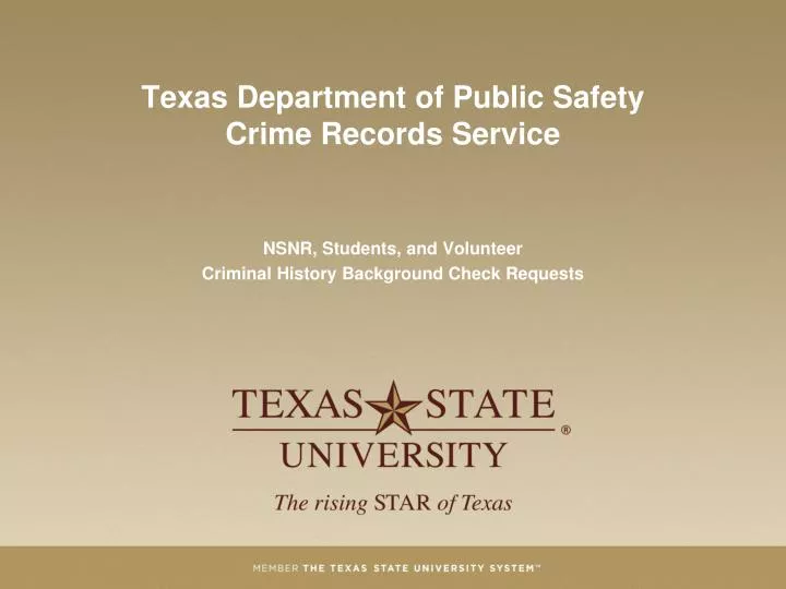 texas department of public safety crime records service