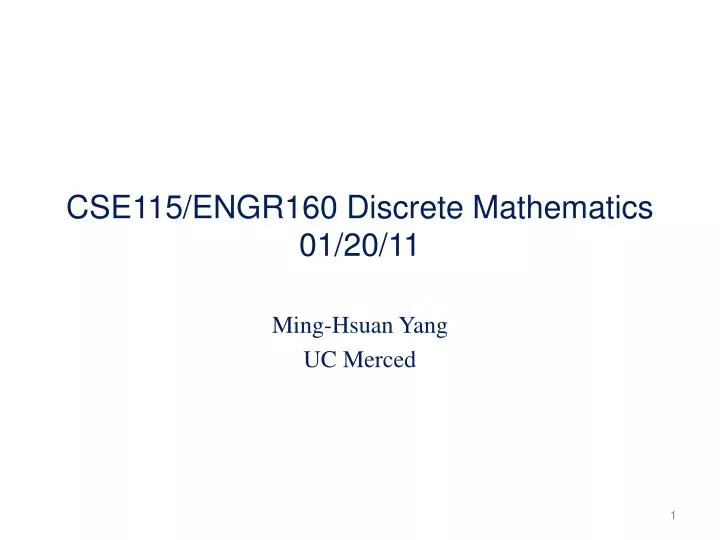 cse115 engr160 discrete mathematics 01 20 11