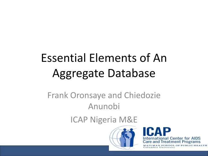 essential elements of an aggregate database