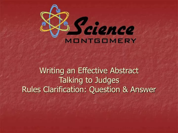 writing an effective abstract talking to judges rules clarification question answer