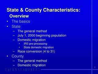 State &amp; County Characteristics: Overview