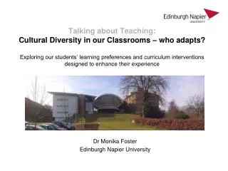 Dr Monika Foster Edinburgh Napier University