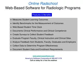Online Radschool Web-Based Software for Radiologic Programs