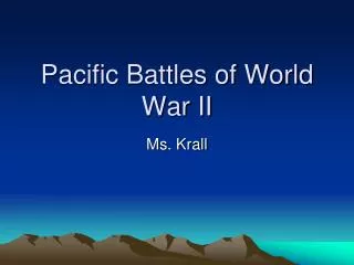 Pacific Battles of World War II