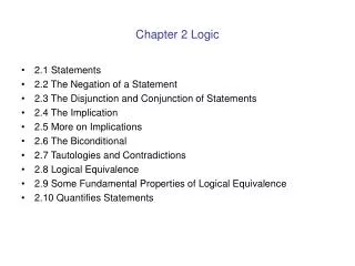 Chapter 2 Logic