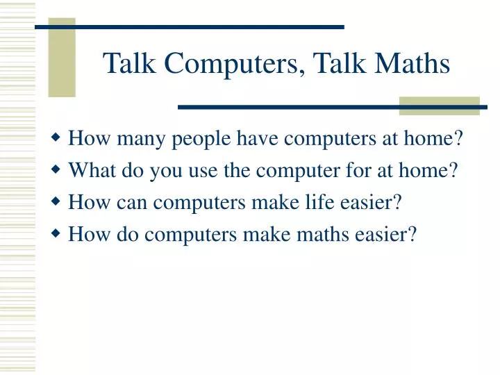 talk computers talk maths