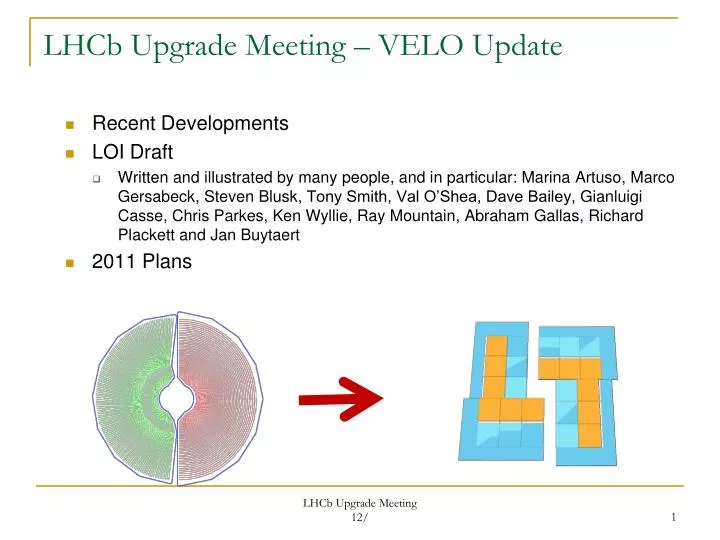 lhcb upgrade meeting velo update