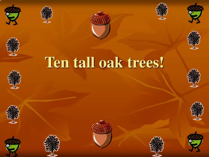ten tall oak trees