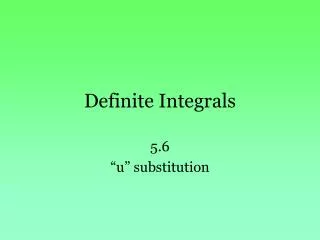 Definite Integrals