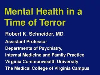 Mental Health in a Time of Terror