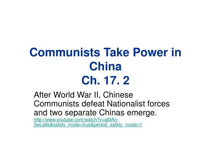 communists take power in china ch 17 2