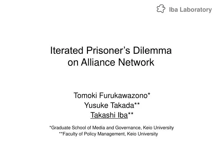 iterated prisoner s dilemma on alliance network