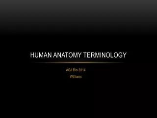Human Anatomy Terminology