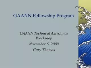 gaann fellowship program