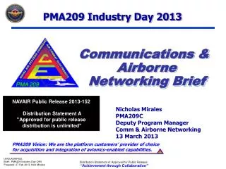 PMA209 Industry Day 2013