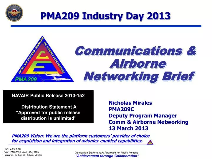 pma209 industry day 2013
