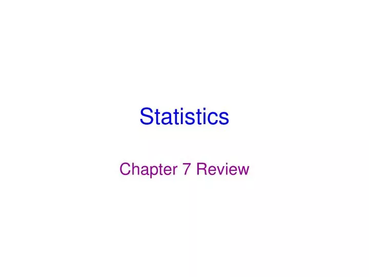 statistics