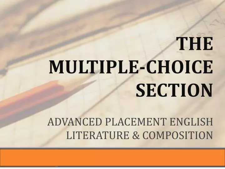 the multiple choice section advanced placement english literature composition